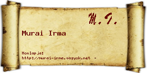 Murai Irma névjegykártya